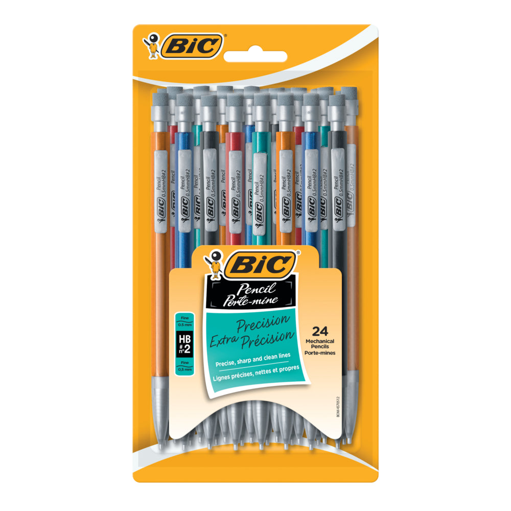 Crayons mécaniques BIC Extra-Precision n° 2 HB - 0,5 mm - Paquet de 24