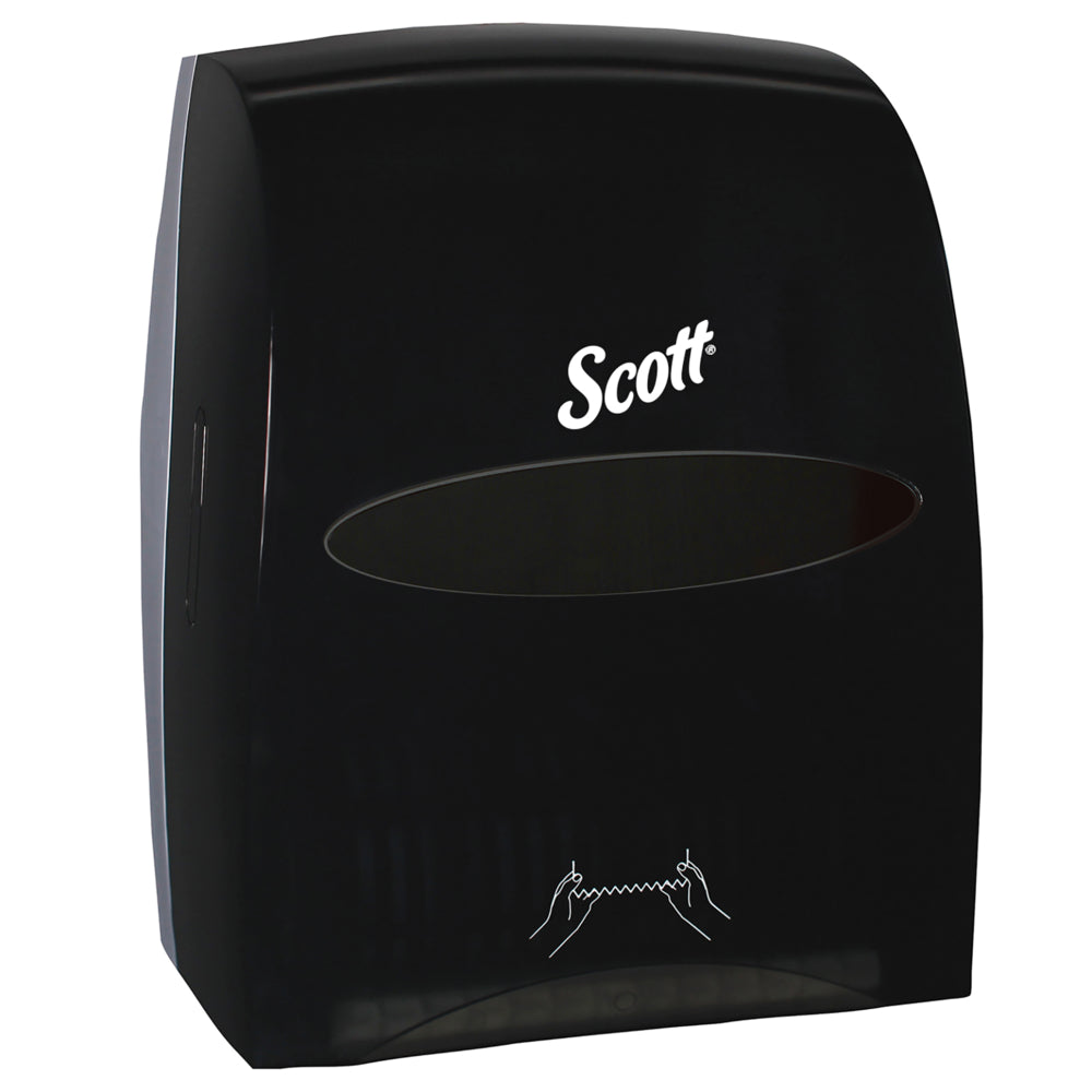 Scott Essential Manual Hard Roll Towel Dispenser - for Purple Core Scott Roll Towels - 12.63" x 16.13" x 10.2" - Black