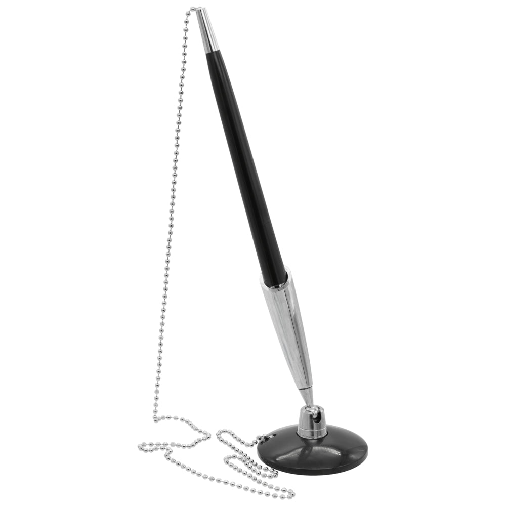 Merangue Stayput Desktop Pen - 24" Metal Chain - Black
