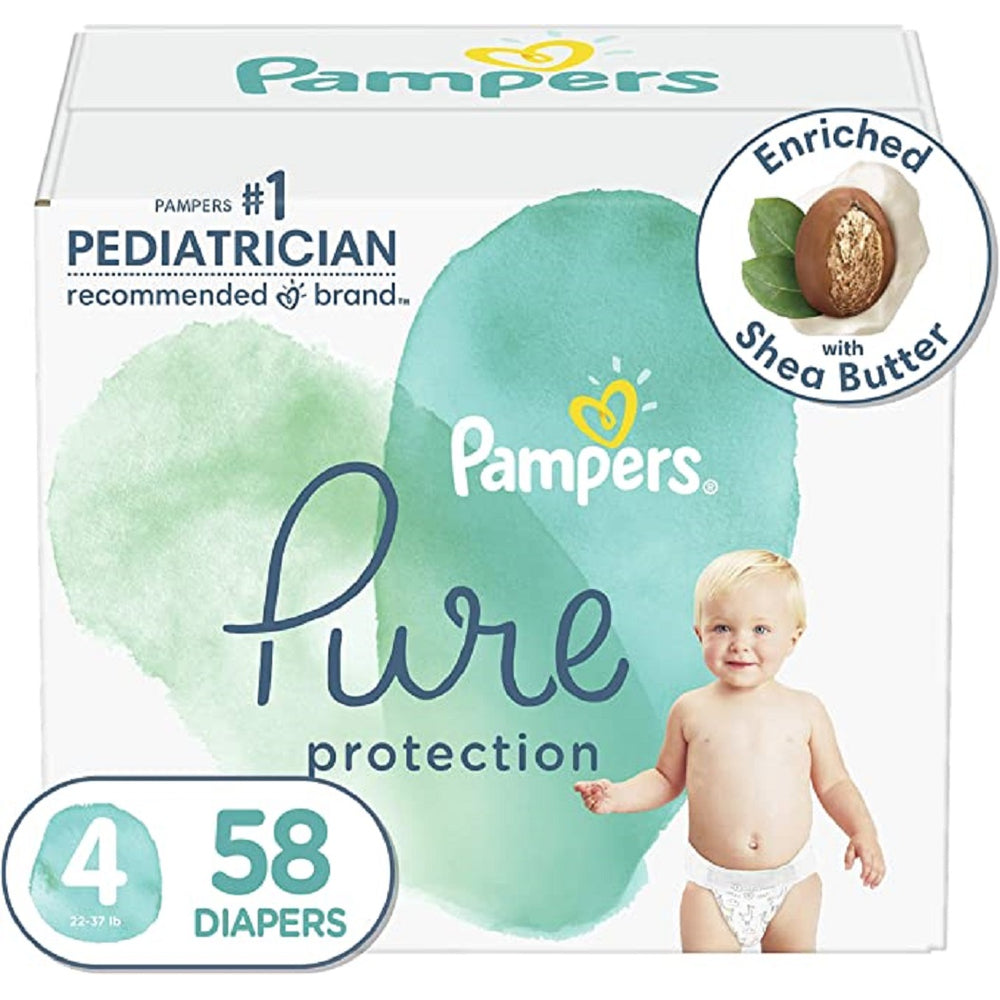Pampers Pure Super Diapers - Size 4 - 58 Pack