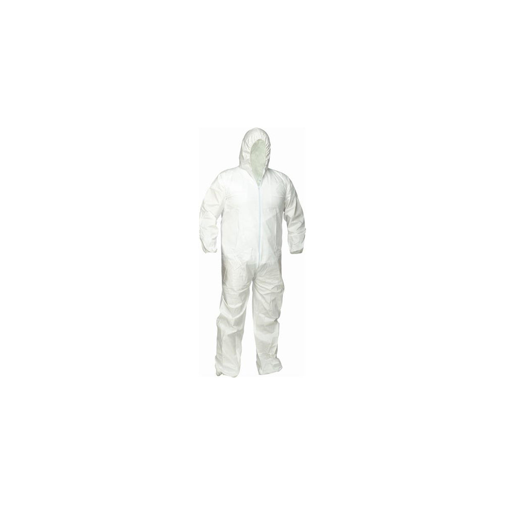 Forcefield Microporous Disposable Coverall with Hood - Large - White