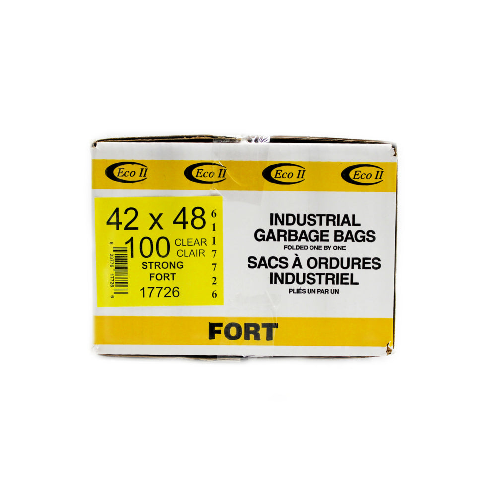 Eco II Garbage Bags - 42" x 48" - Strong - Clear - 100 Pack