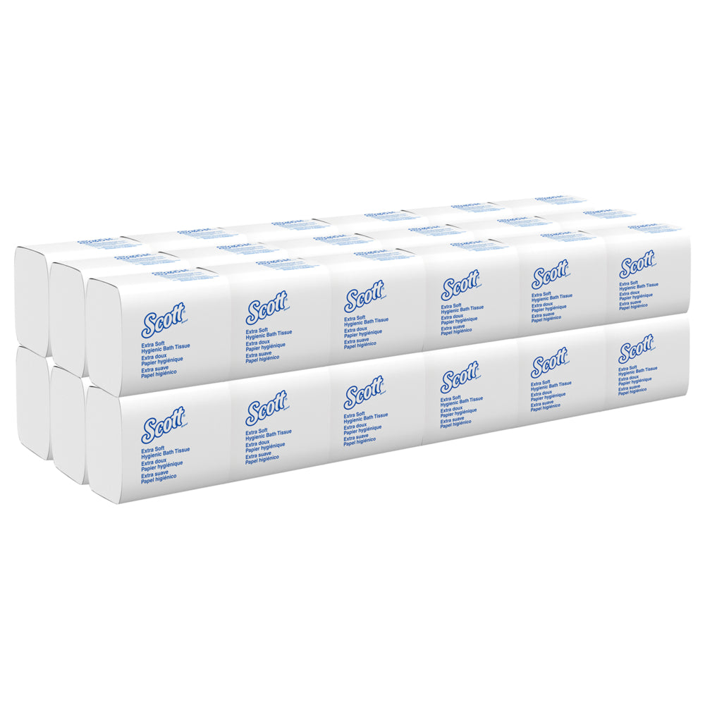 Scott Hygienic High-Capacity Folded Tissue - 2-Ply - Single Pull - White - 36 Pack