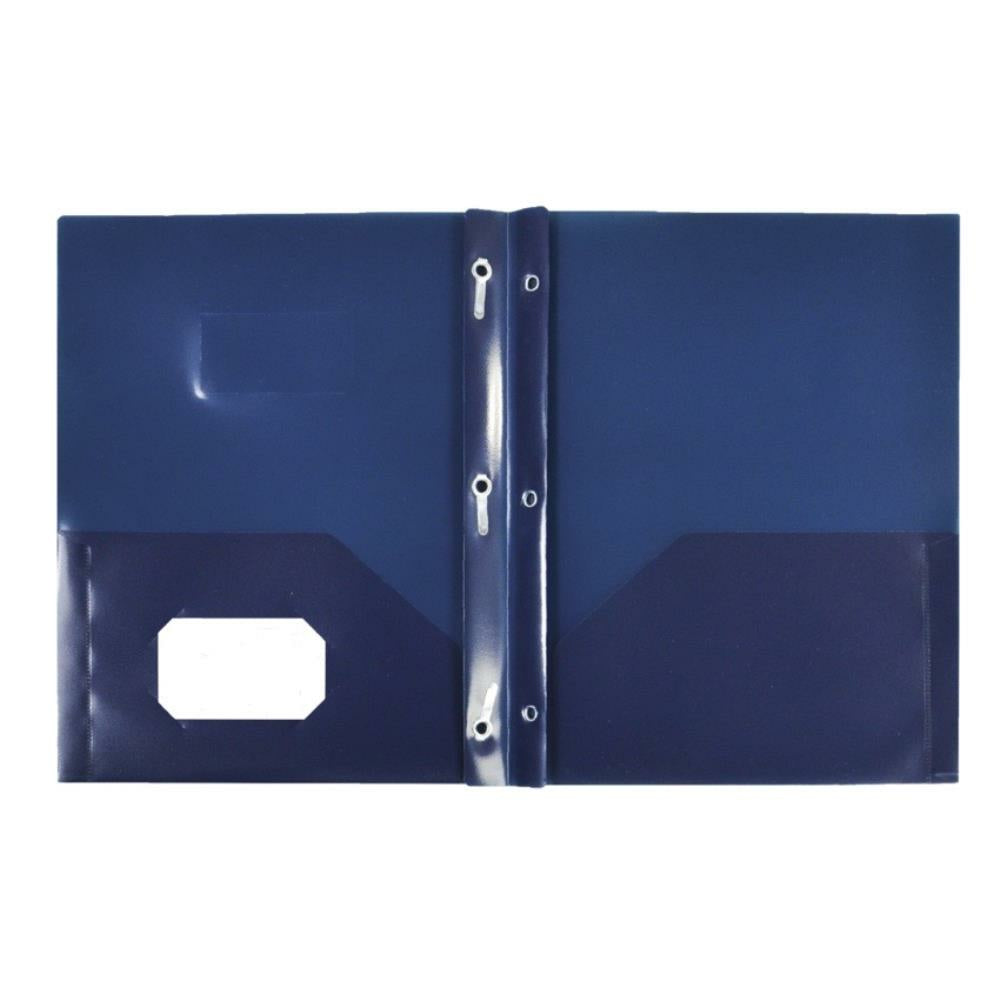 Portefeuille Winnable à deux poches avec attaches, bleu foncé, paquet de 3