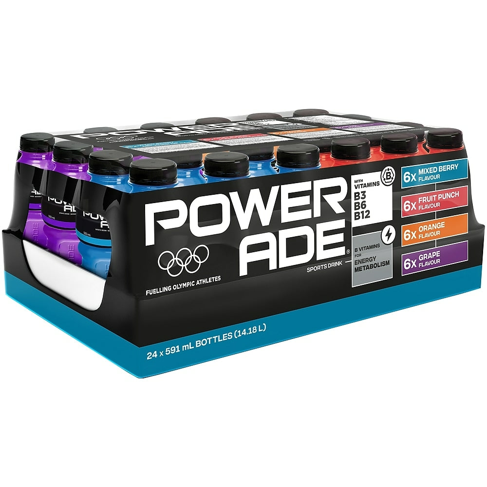 Powerade Assorted ION4 Sports Drink - 591ml - 24 Pack