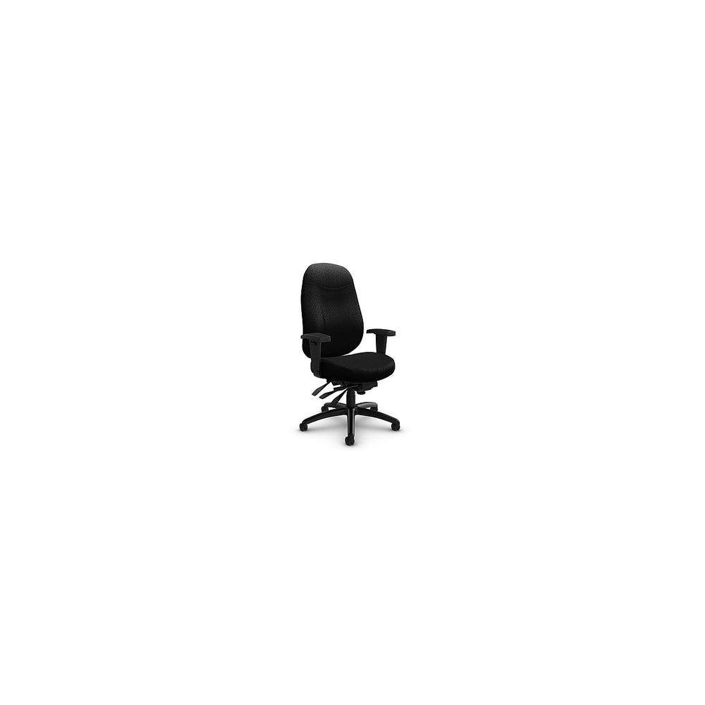 Fauteuil multi-bascules Granada Deluxe à dossier haut avec support lombaire Schukra, tissu « Jenny - Ebony » (NOIR), 1190-3 JN02 BLK G3 82