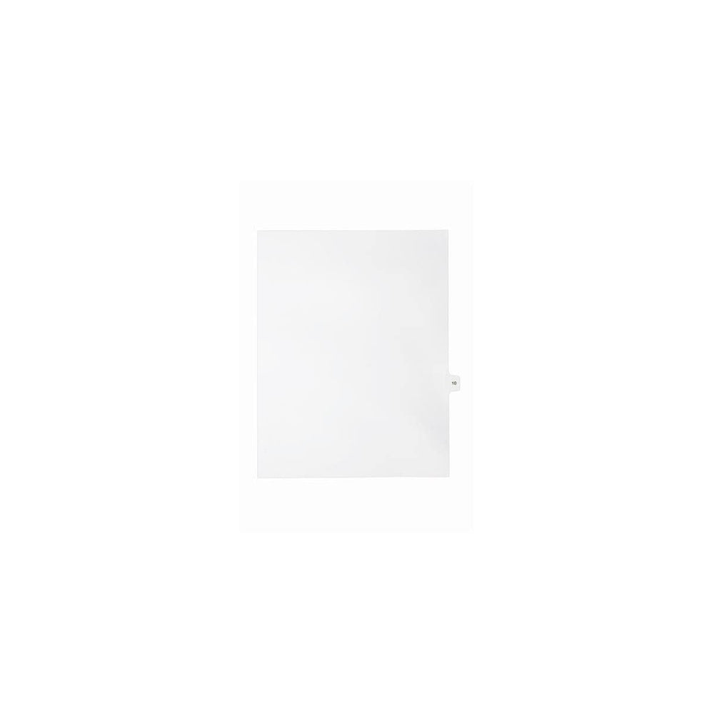 Onglets numériques Sterling, n° 10, blancs, format lettre, coupe 1/15, paquet de 25