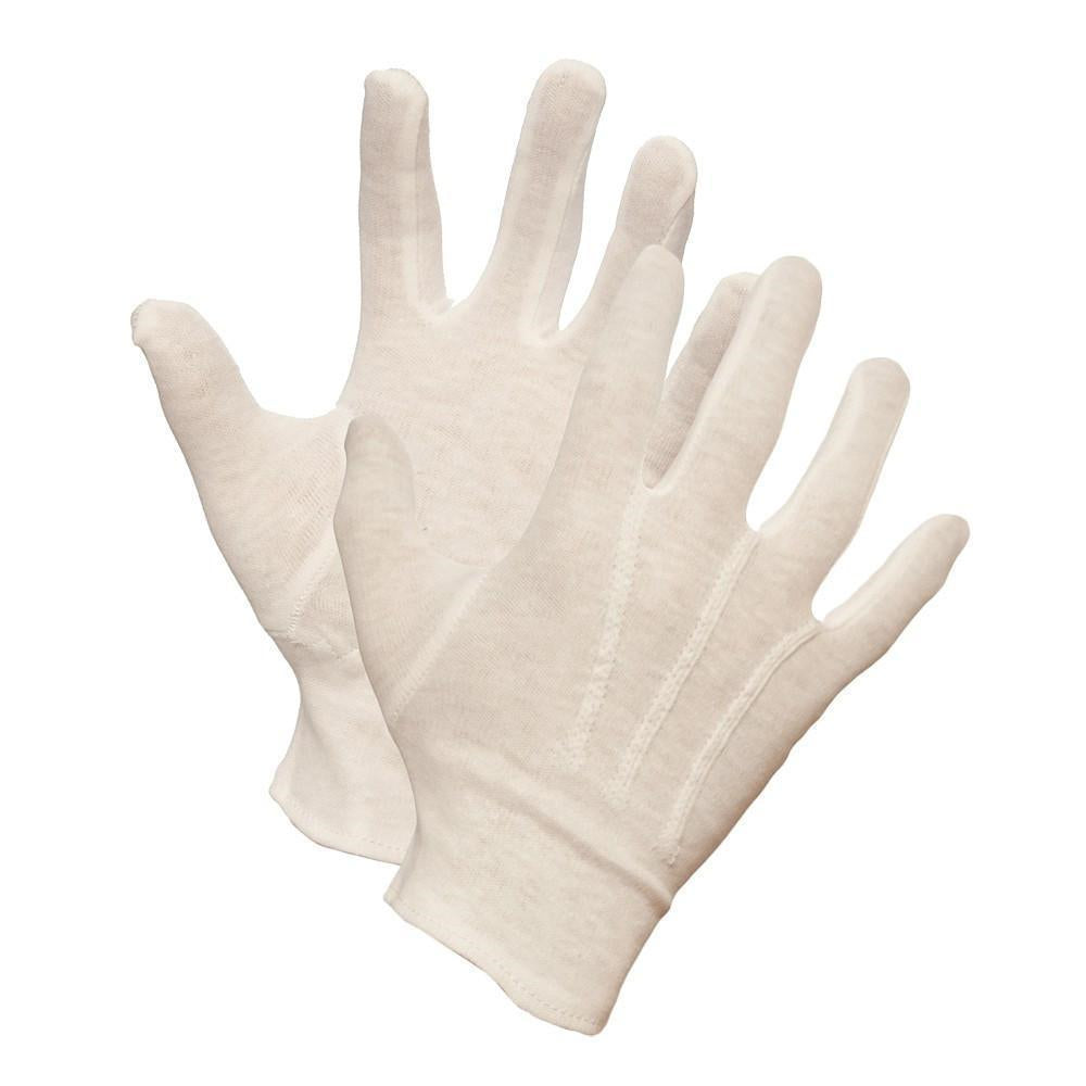 Forcefield Deluxe Stitch Parade Gloves - Medium - White - 12 Pack