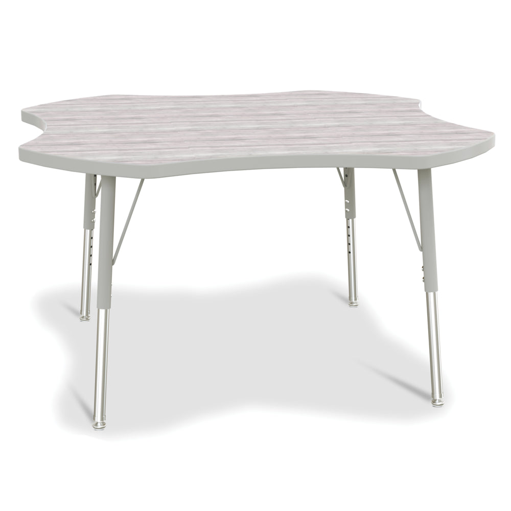 Table d'activités Jonti-Craft Berries à quatre abattants - 15-24 po H - Gris bois flotté/gris
