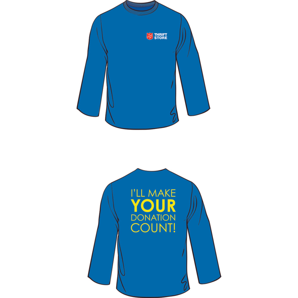 Pull Gildan de l'Armée du Salut, 50/50 coton/polyester, bleu, taille XL