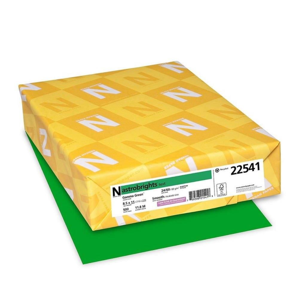 Papier Astrobrights Bright Colour - 24 lb - 8-1/2" x 11" - Vert gamma - Paquet de 500