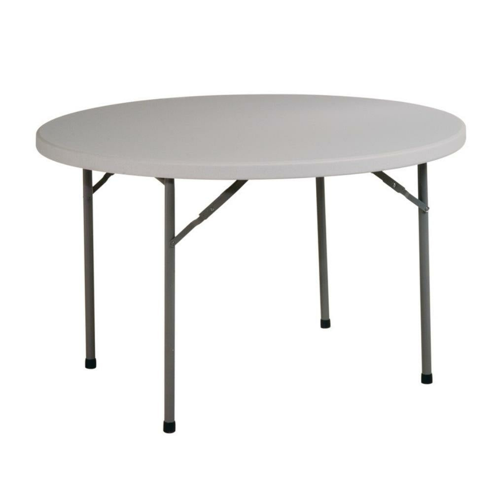 Table pliante ronde en résine gris clair de 48 pieds