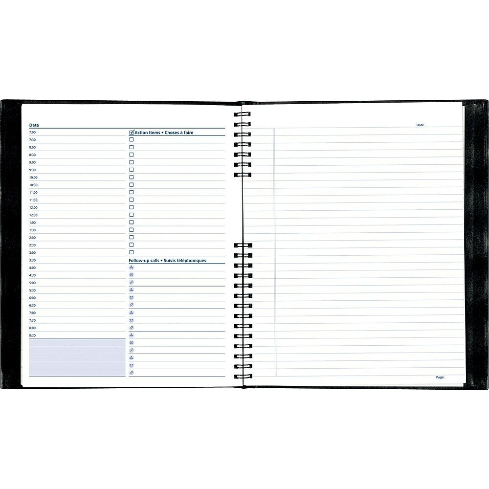 Blueline Undated NotePro Daily Organizer, 11" x 8-1/2", Black, Bilingual