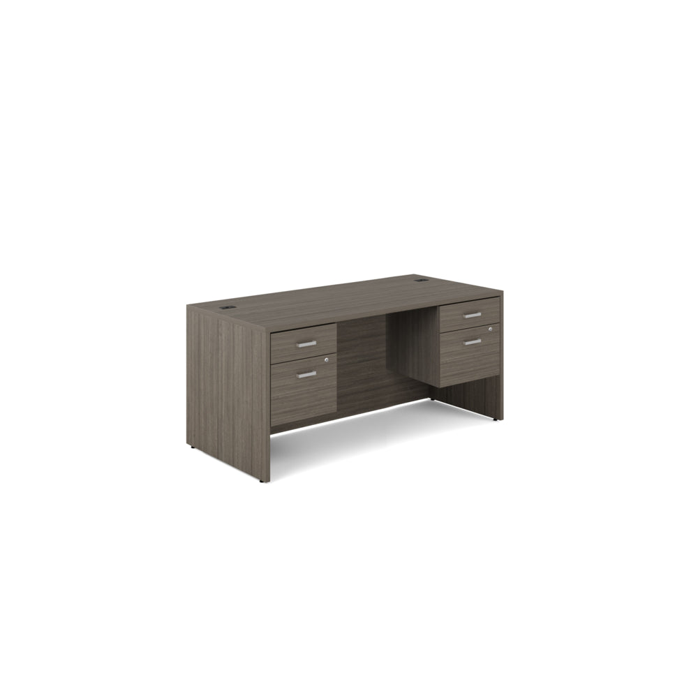 Offices to Go - Newland Double Pedestal Desk - 4 Drawer - 66" W x 30" D - Grey