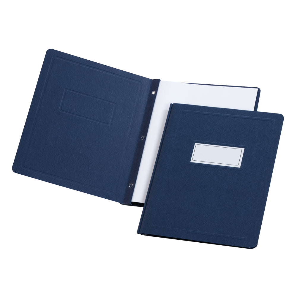 Couverture de rapport Oxford avec bordure et panneau en relief - Format lettre - Bleu foncé