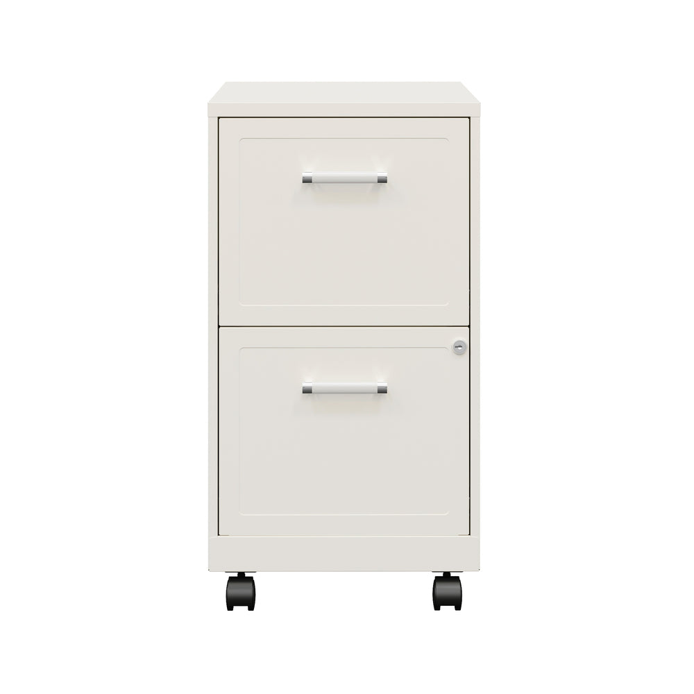 Classeur vertical mobile Hirsh à 2 tiroirs - Blanc perle