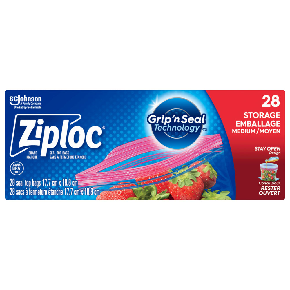 Sacs Ziploc - Moyen - Paquet de 28