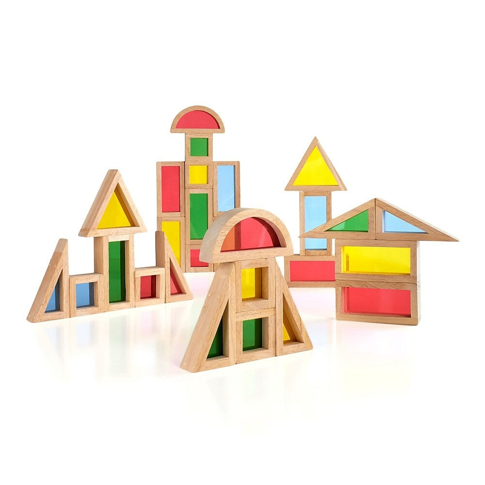 Guidecraft G3016 Ensemble de blocs arc-en-ciel, 30 pièces, différentes tailles, multicolore