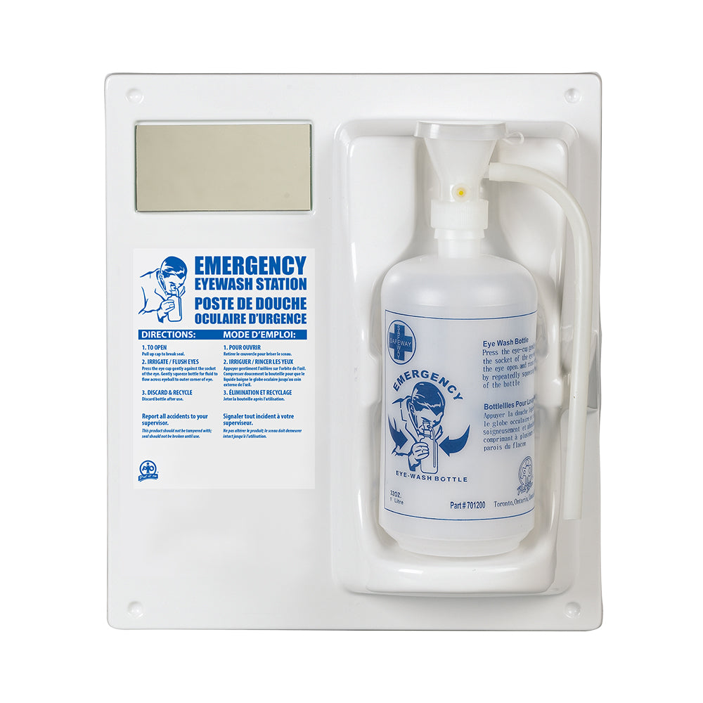 Station de lavage oculaire simple Wasip avec bouteille vide
