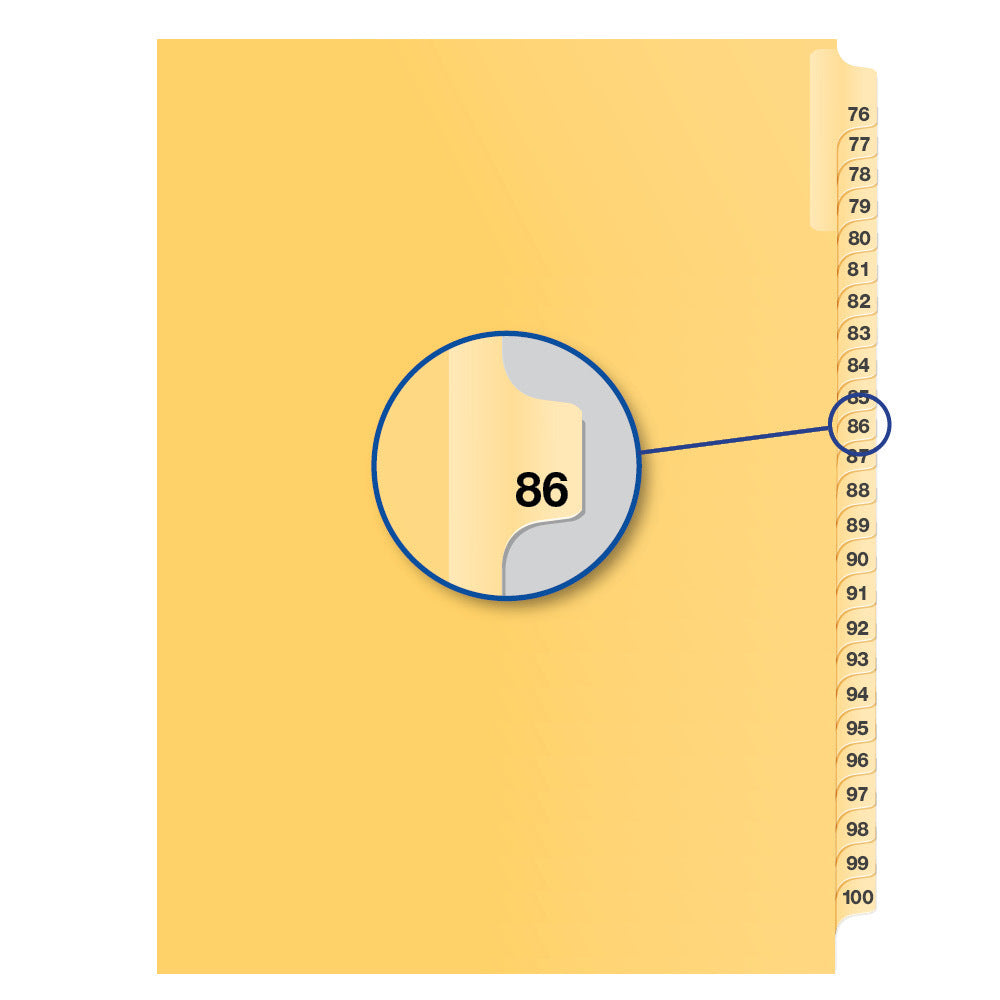 Legal Exhibit Dividers Buff #86, Letter Size, Pack of 25