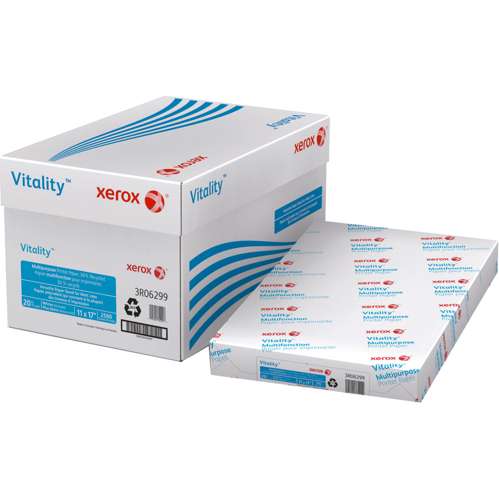 Papier multi-usages Xerox Vitality, 30 % recyclé, 11 po x 17 po, 20 lb, 500 feuilles/paquet