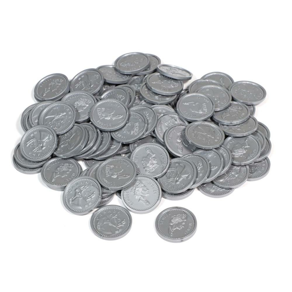Pièces de 25 cents canadiennes Learning Resources - Argent fictif, 100/pqt