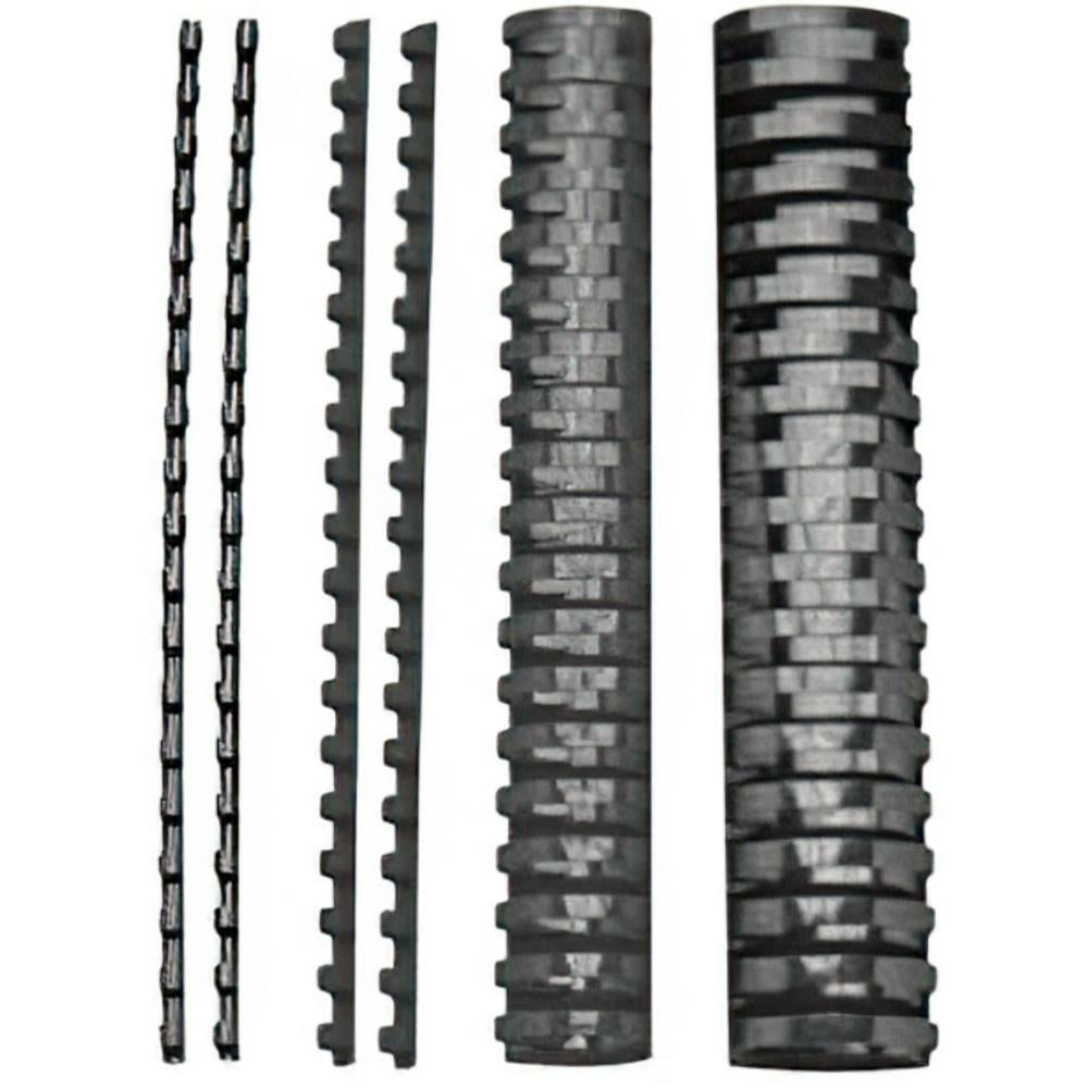 Anneaux de reliure en plastique HOP 24 anneaux - 1-1/2" - Noir - Paquet de 50