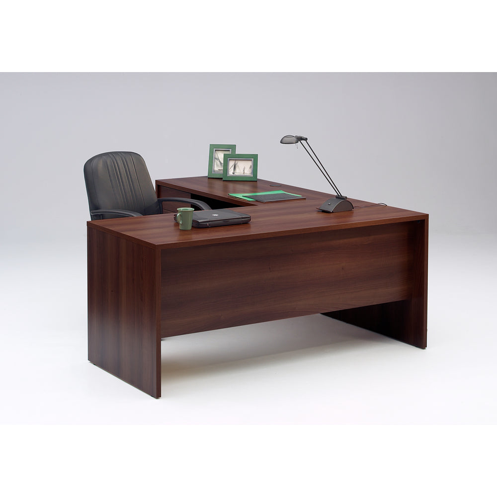 Poste de travail en L Global Genoa Series 66" x 78" - Brun foncé