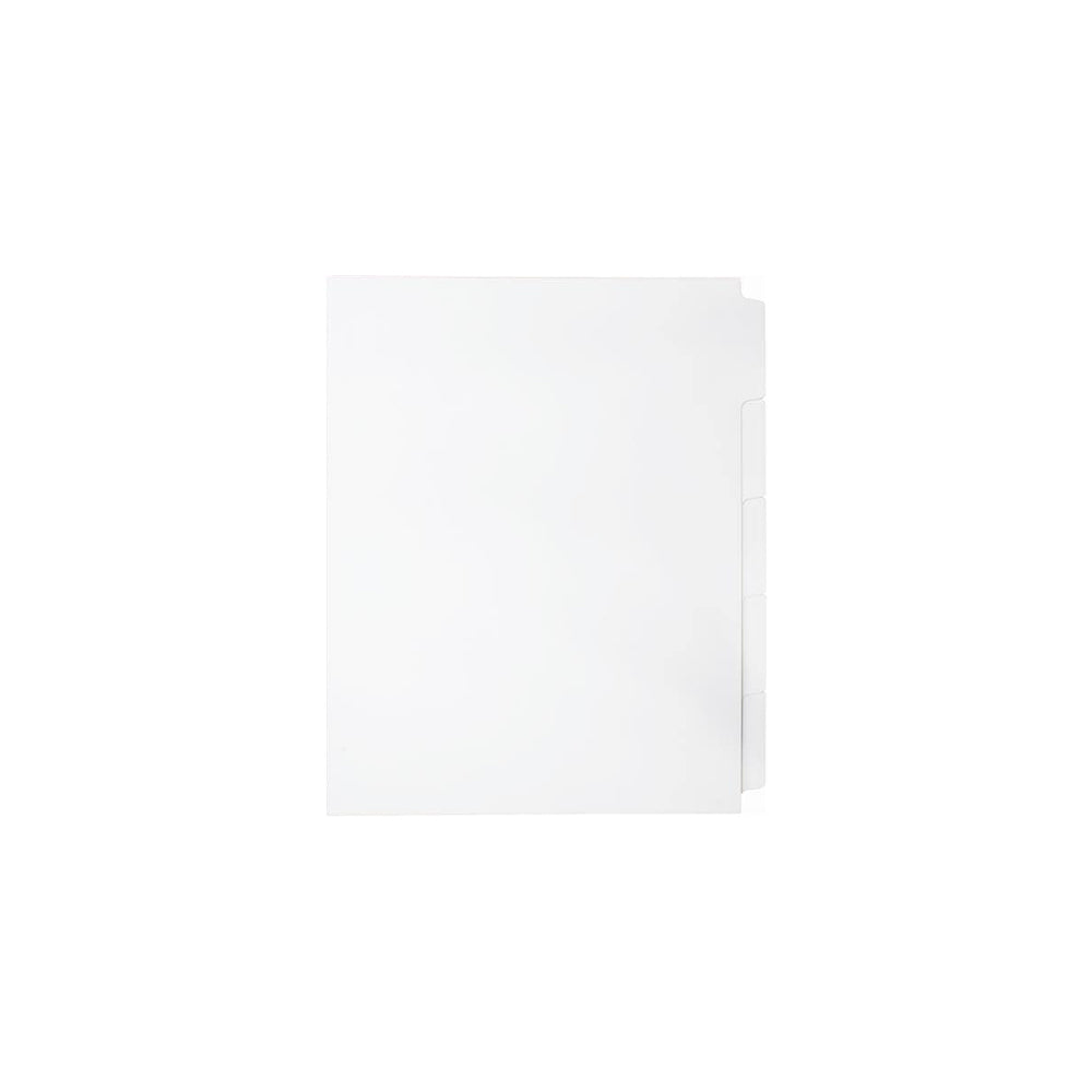Onglets Sterling, vierges, blancs, format lettre, coupe 1/5, 5/jeu, 1/pqt