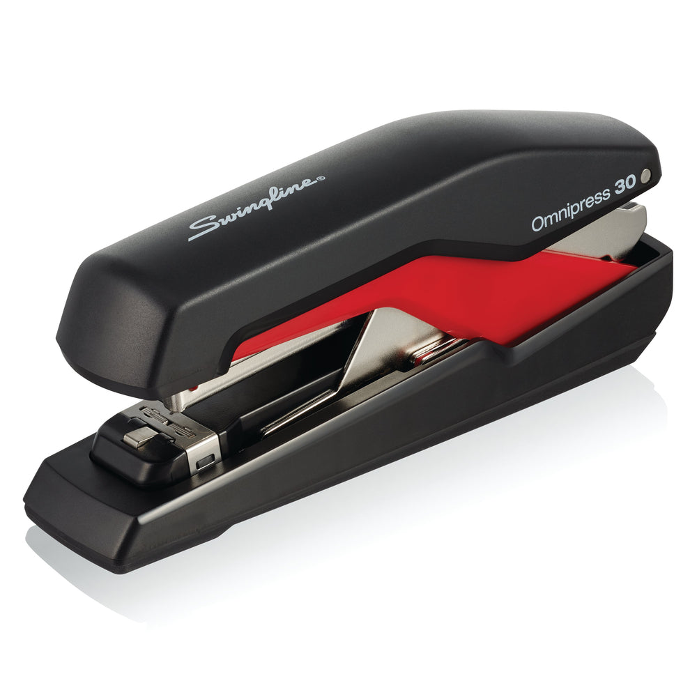 Swingline Supreme Omnipress SO30 Full Strip Stapler - 30 Sheet Capacity - Black/Red