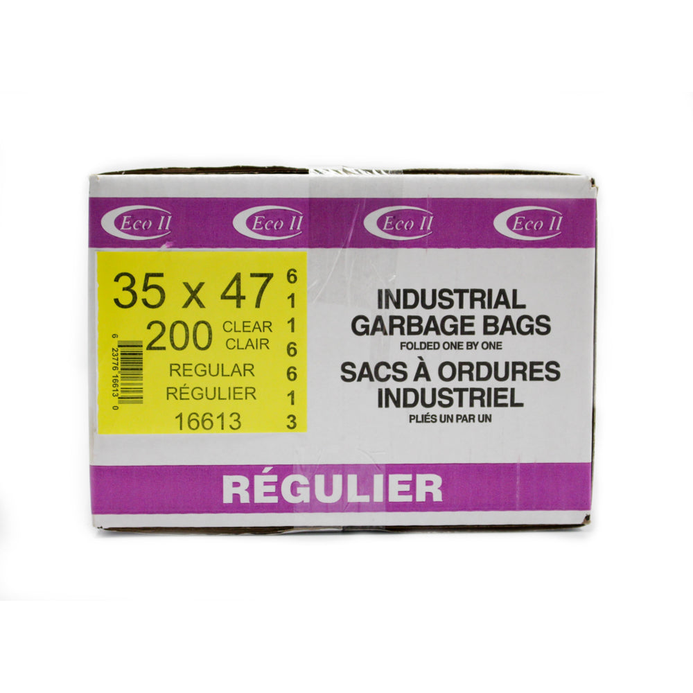Eco II Garbage Bags - 35" x 47" - Regular - Clear - 200 Pack