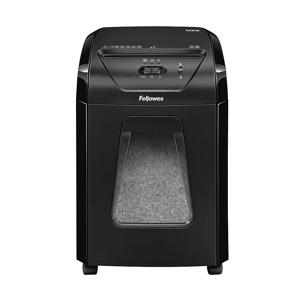 Destructeur de documents Fellowes Powershred 60MC 10 feuilles, coupe micro, noir