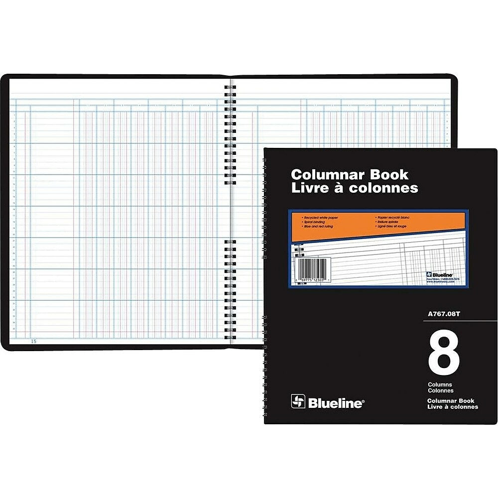 Blueline A767 Columnar Book, A767-08T, 8 Columns