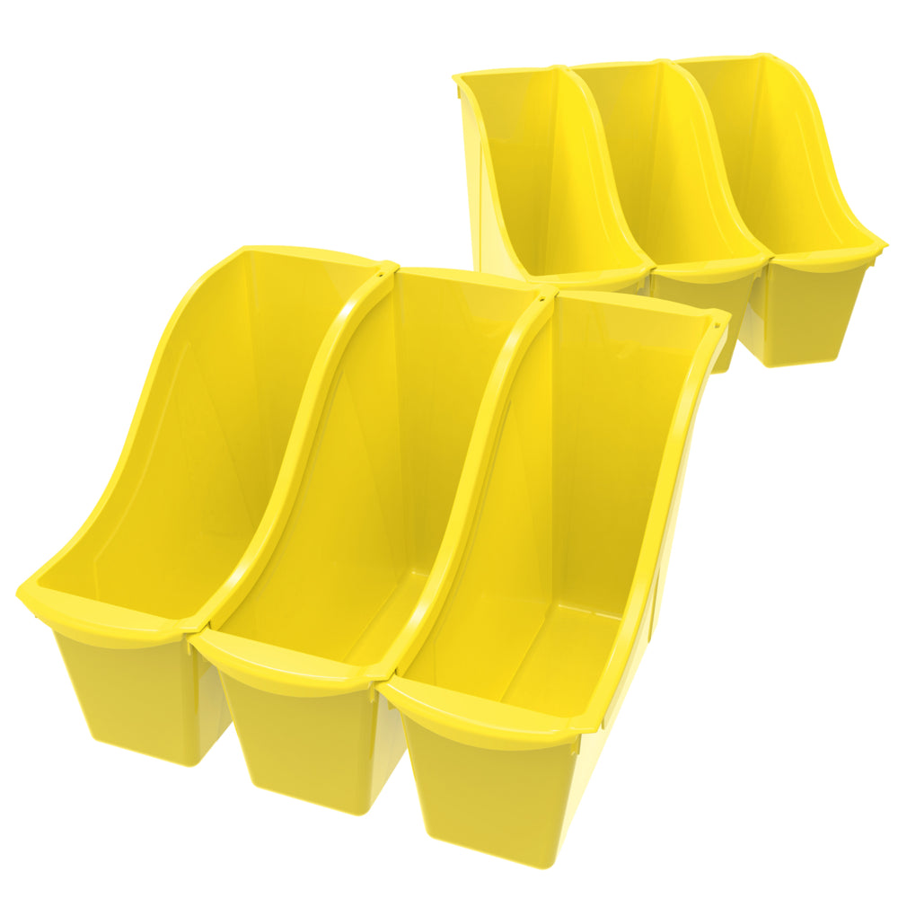 Petite corbeille à livres Storex - Jaune - Lot de 6