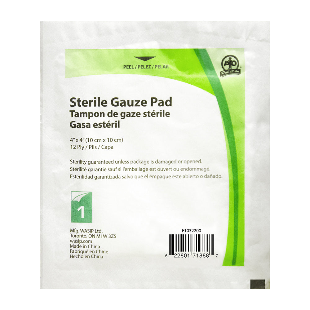 Wasip Gauze Pads - 10cm W x 10cm L - 25 Pack