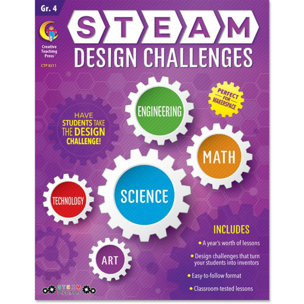 Creative Teaching Press STEAM Design Challenges Resource Book, Gr. 4