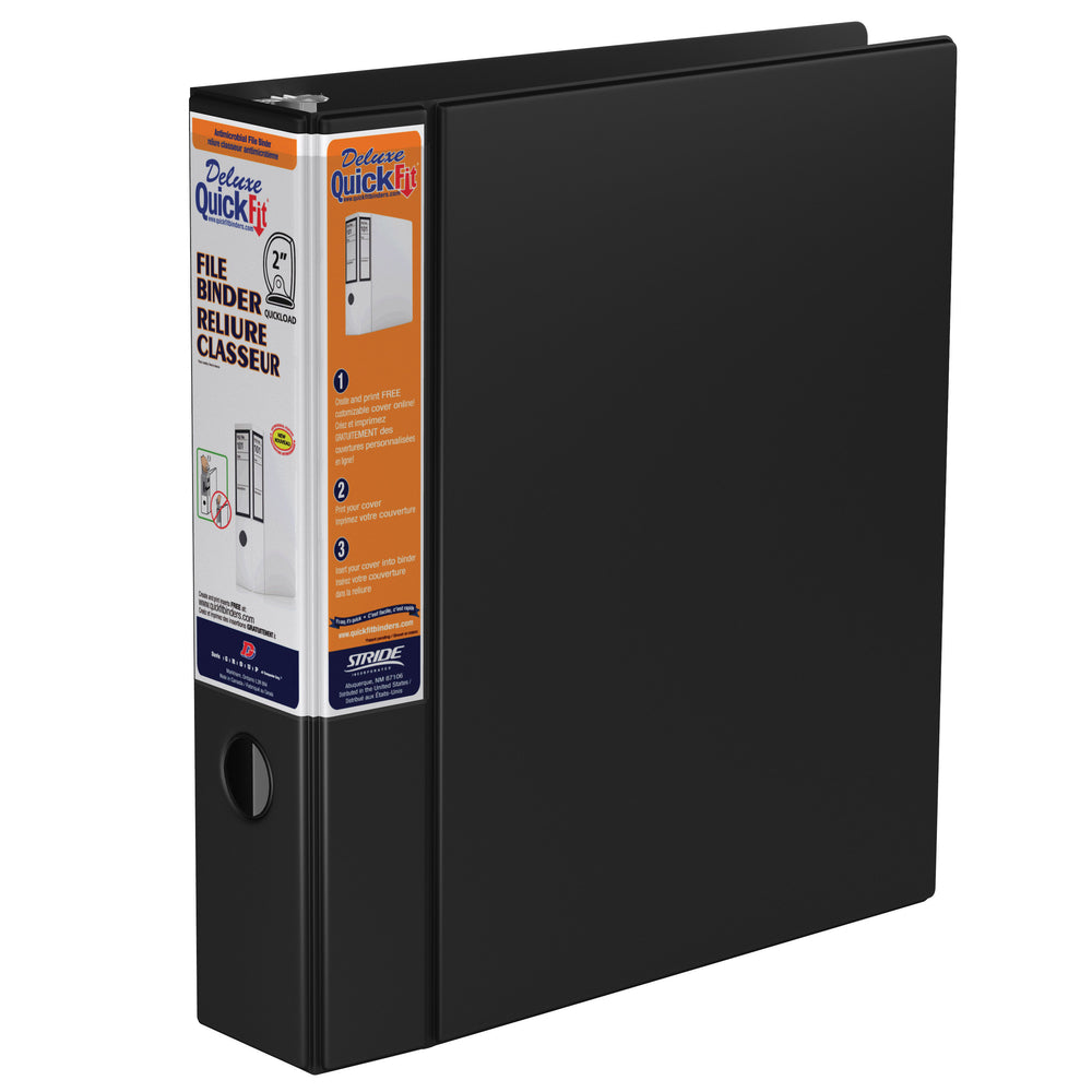 Classeur de luxe à 3 anneaux Davis Group QuickFit 2 po - Noir