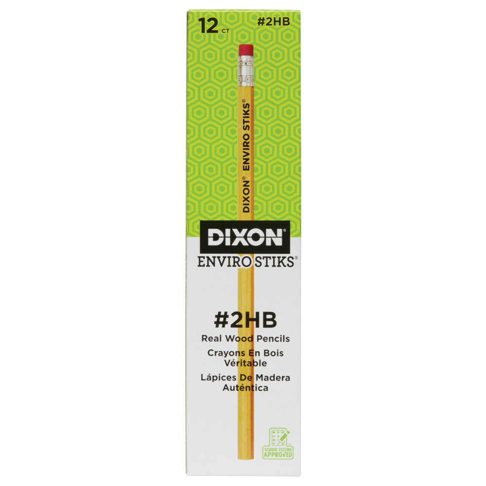 Crayon Dixon Enviro Stiks - n° 2 HB Soft - Naturel - Paquet de 12