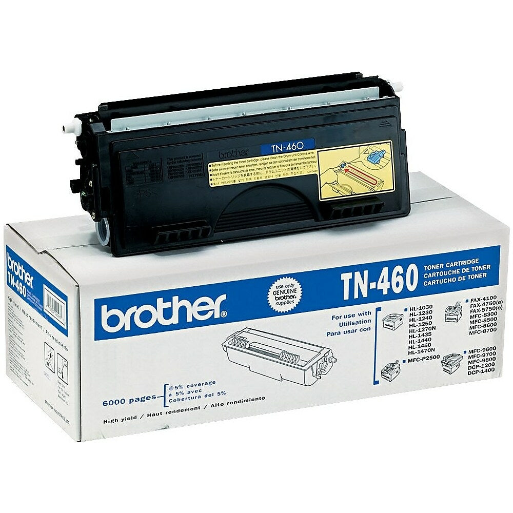 Cartouche de toner noir Brother TN460, haut rendement (TN460)