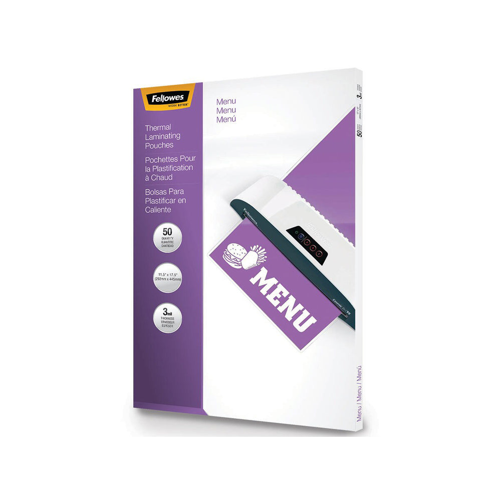 Fellowes Glossy Pouches - Menu - 3 mil - 50 pack