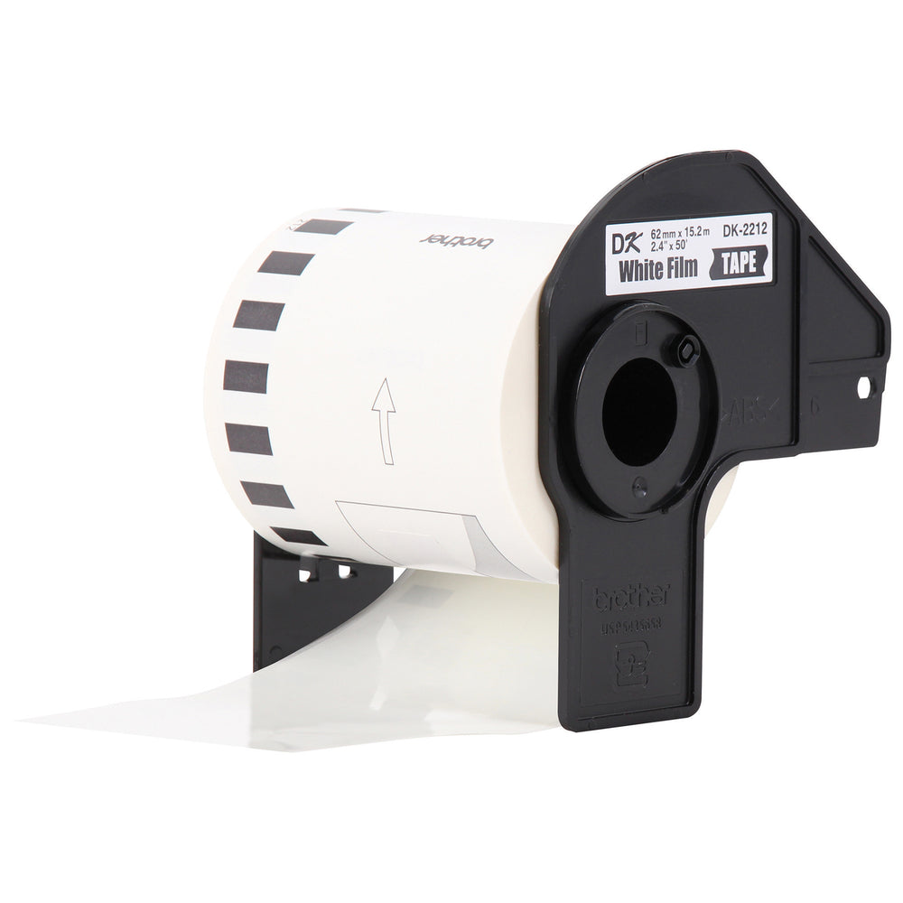 Brother Continuous Length Film Tape - Black on White - 2.4" x 50'