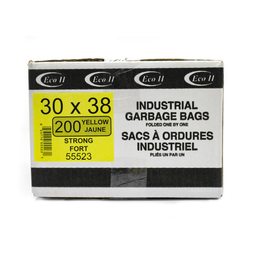 Eco II Garbage Bags - 30" x 38" - Strong - Yellow - 200 Pack