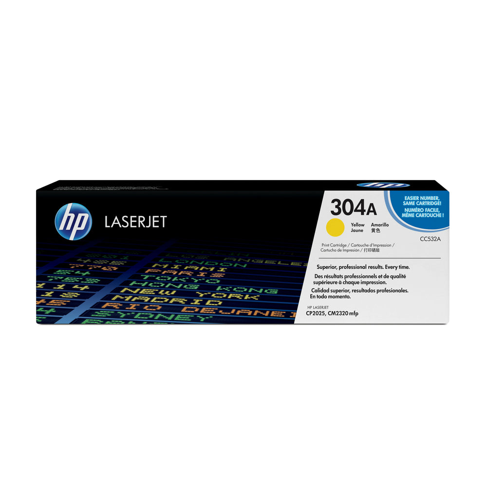Cartouche de toner HP 304A jaune d'origine LaserJet (CC532A)
