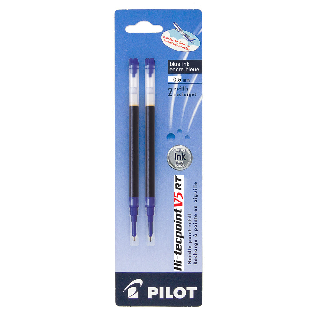Recharges d'encre Pilot Hi-Tecpoint V5 RT et GreenTecpoint - Pointe extra fine - Bleu - Lot de 2