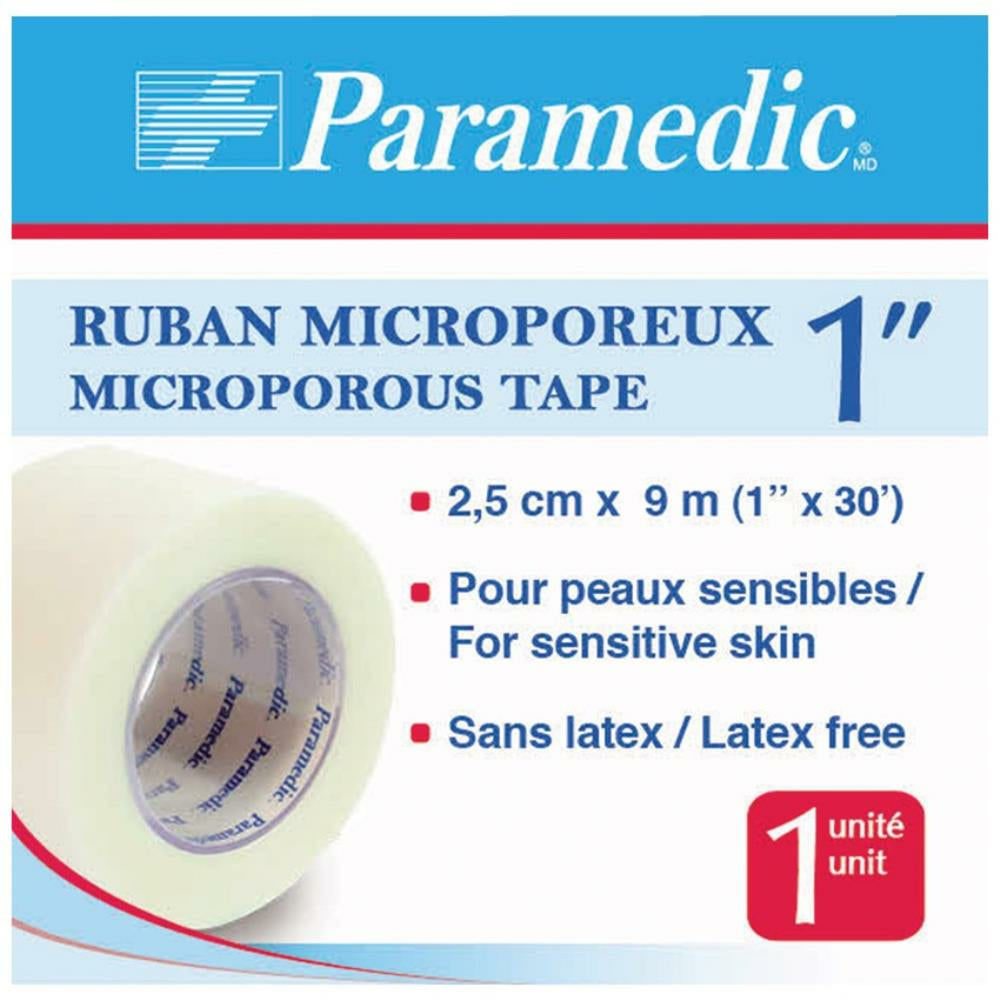 Ruban médical microporeux paramédical 1"