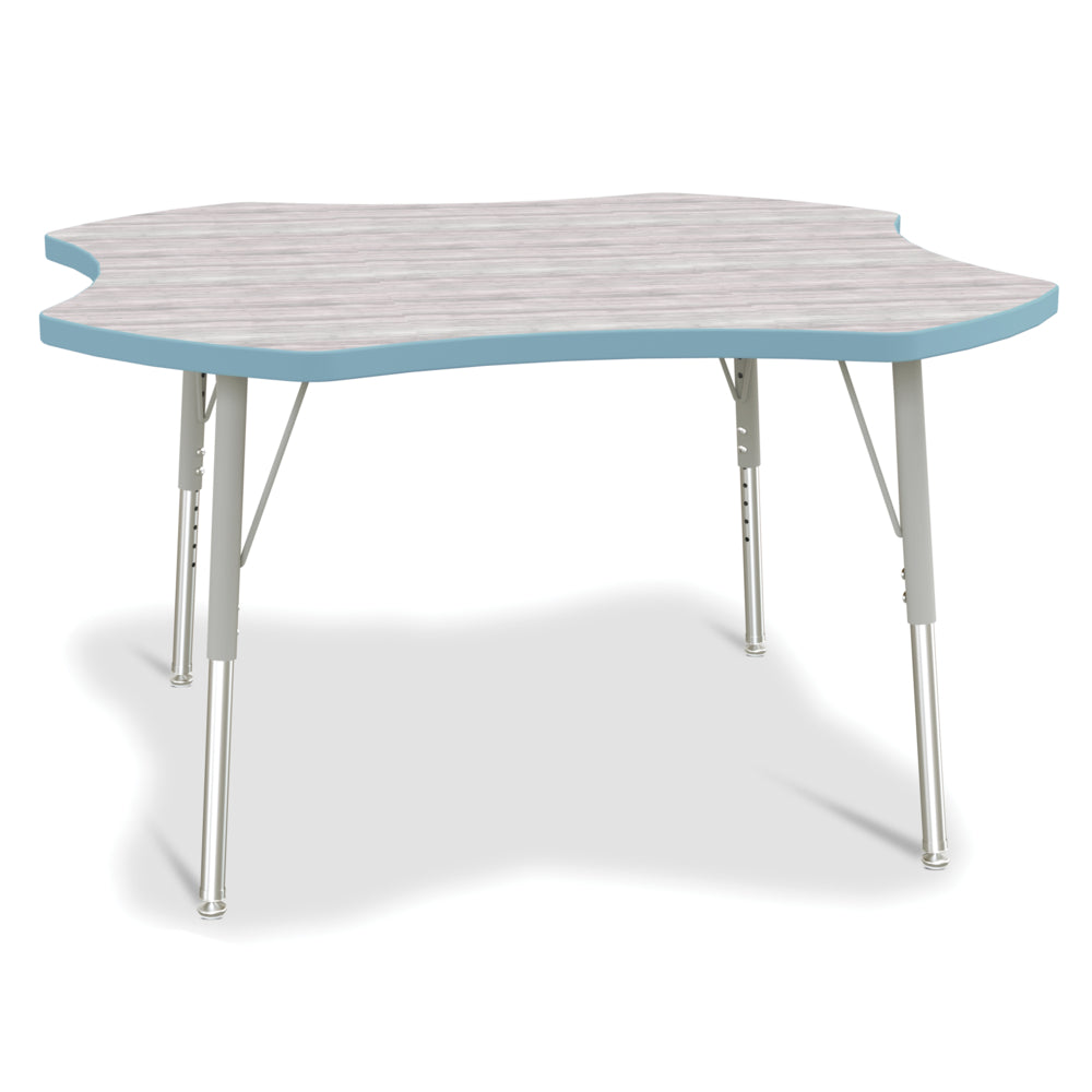 Table d'activités Jonti-Craft Berries à quatre abattants - 15-24 po H - Gris bois flotté/Bleu côtier