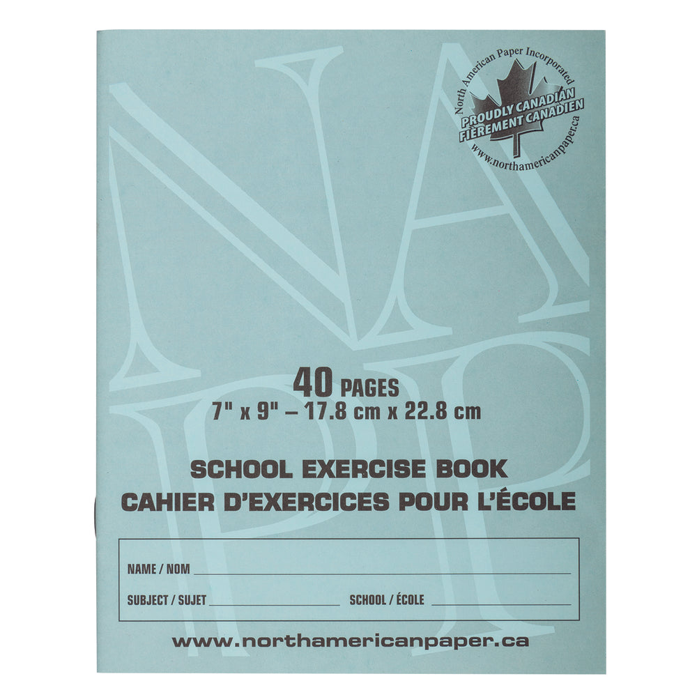 Cahiers d'exercices North American Paper Inc. - 7" x 9" - Ligné 1/8" - Paquet de 25