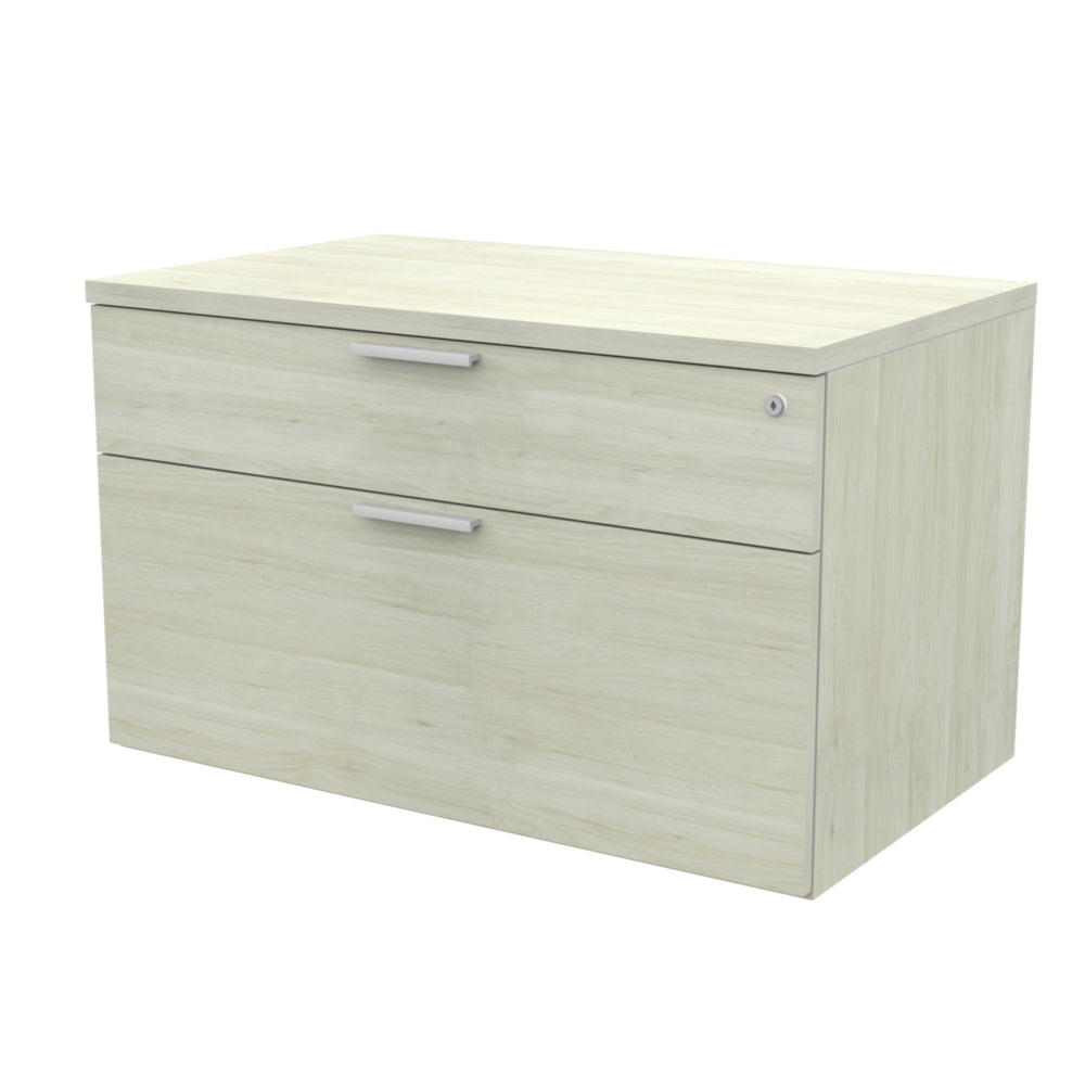 Tiroir large sur armoire latérale Heartwood HDL Levels - Bois d'hiver argenté