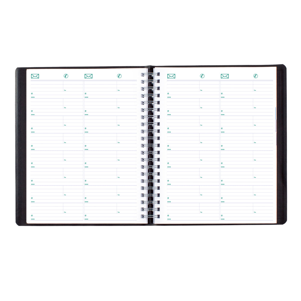 Blueline 4-Person Daily Appointment Book - 11" x 8-1/2" - Black - Bilingual