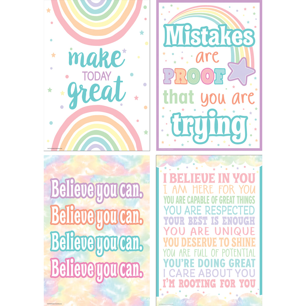 Ensemble d'affiches positives Pastel Pop (ressources créées par l'enseignant)